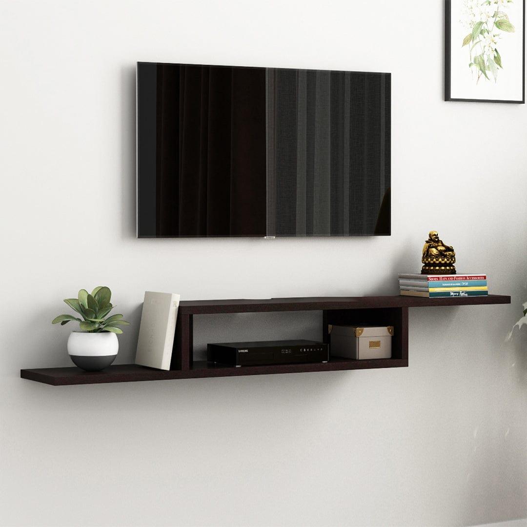 Adroit Engineered Wood Wall-Mounted Tv Unit with Open Storage - Ouch Cart