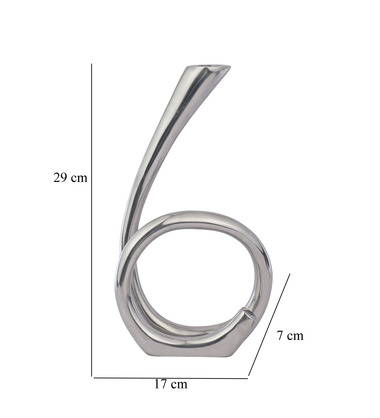 Flame Twisted Candle Holder Silver