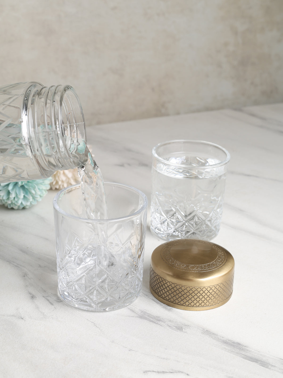 Brass Verre Prism Bottle & Glass Set - OUCHCART
