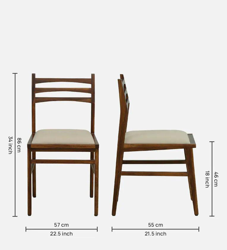 Imported Latin Teak Wood 6 Seater Dining Set In Provincial Teak Finish - Ouch Cart