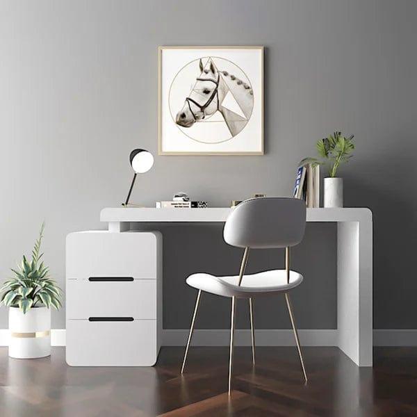 Riko 3-Drawer Writing Desk with Storage Cabinet for Office Home Office - Ouch Cart