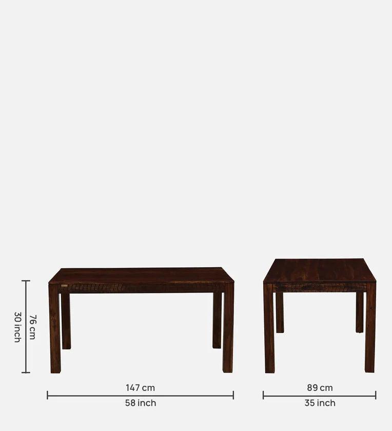 Sheesham Wood 6 Seater Dining Set in Scratch Resistant Provincial Teak Finish With Bench - Ouch Cart