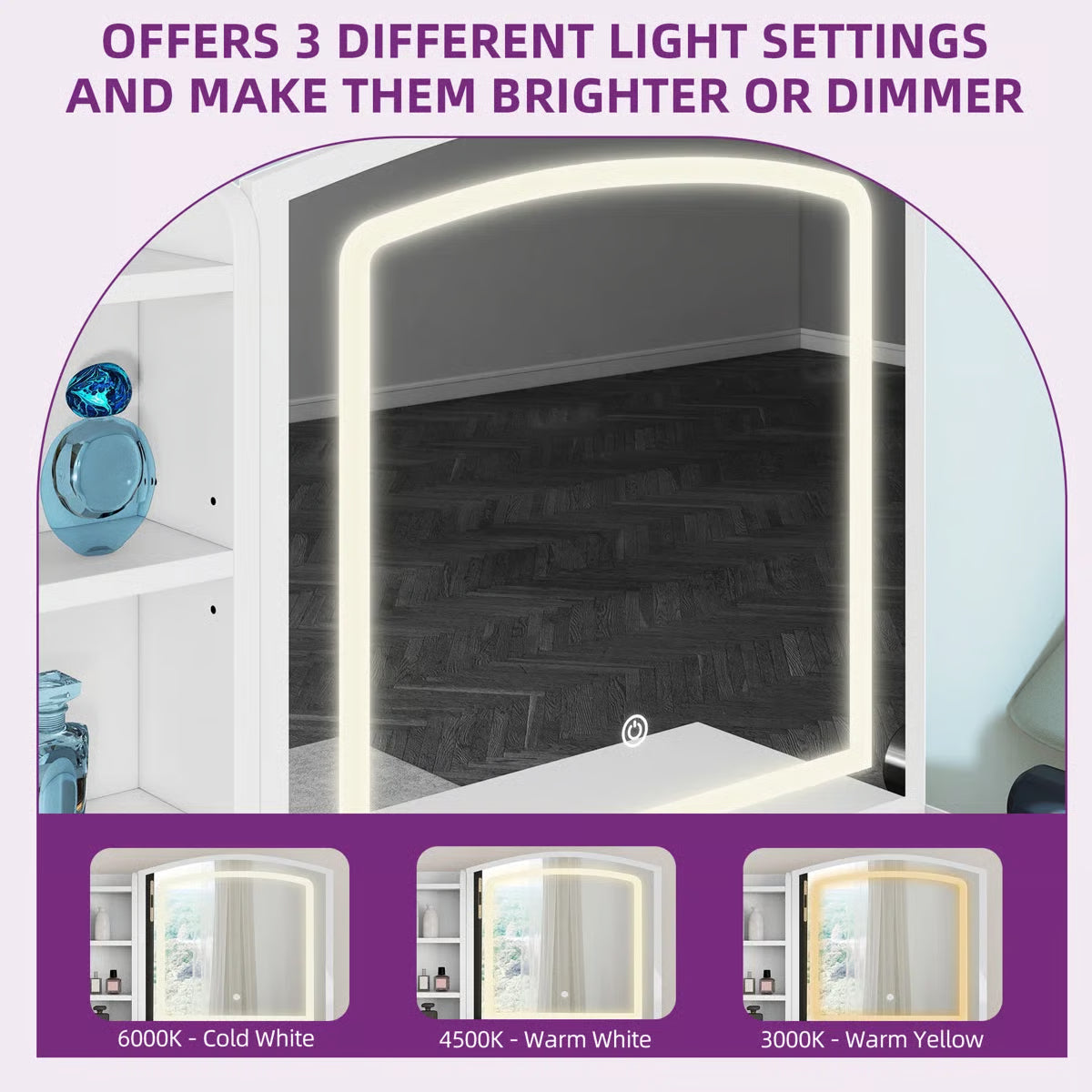 39.5" Fluted Makeup Vanity Desk - OUCH CART | Dressing table