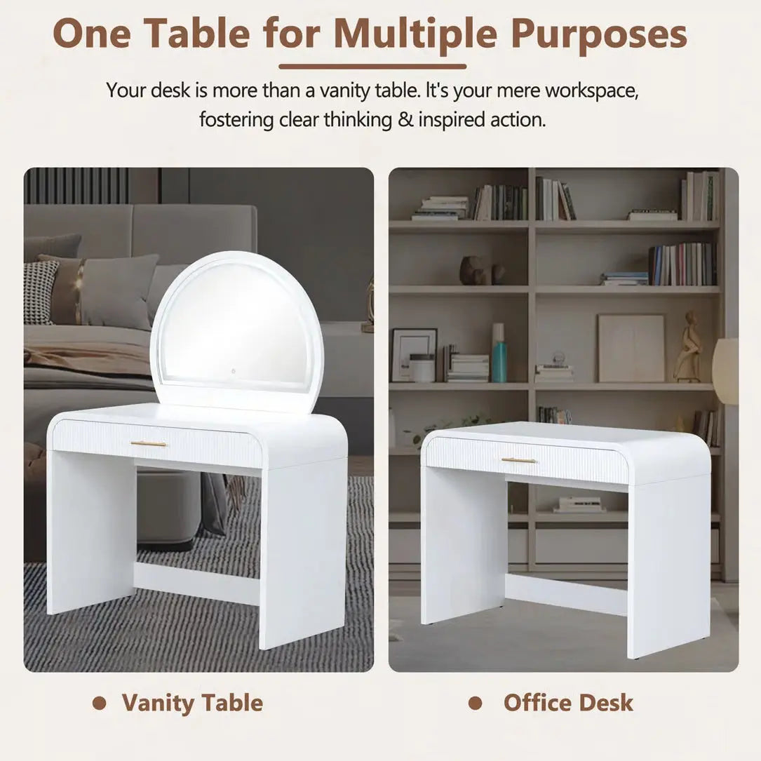 39" Lighted Vanity Table – Touch Screen LED Makeup Desk for Bedroom