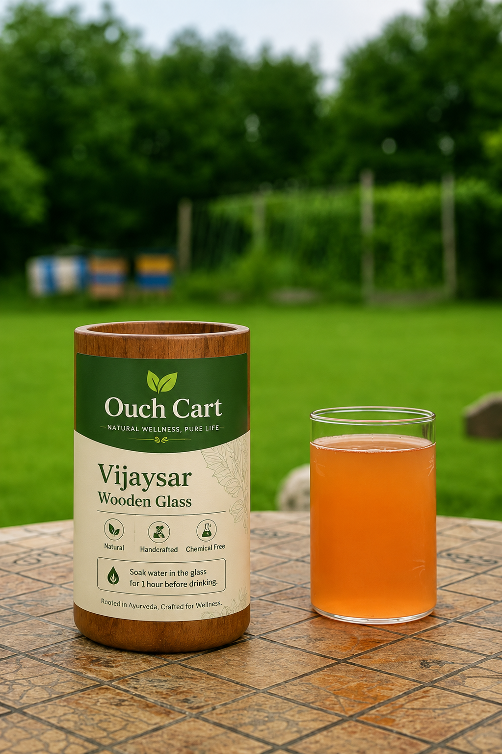 Ouchcart Vijaysar Wooden Glass for Diabetes & Blood Sugar - OUCHCART
