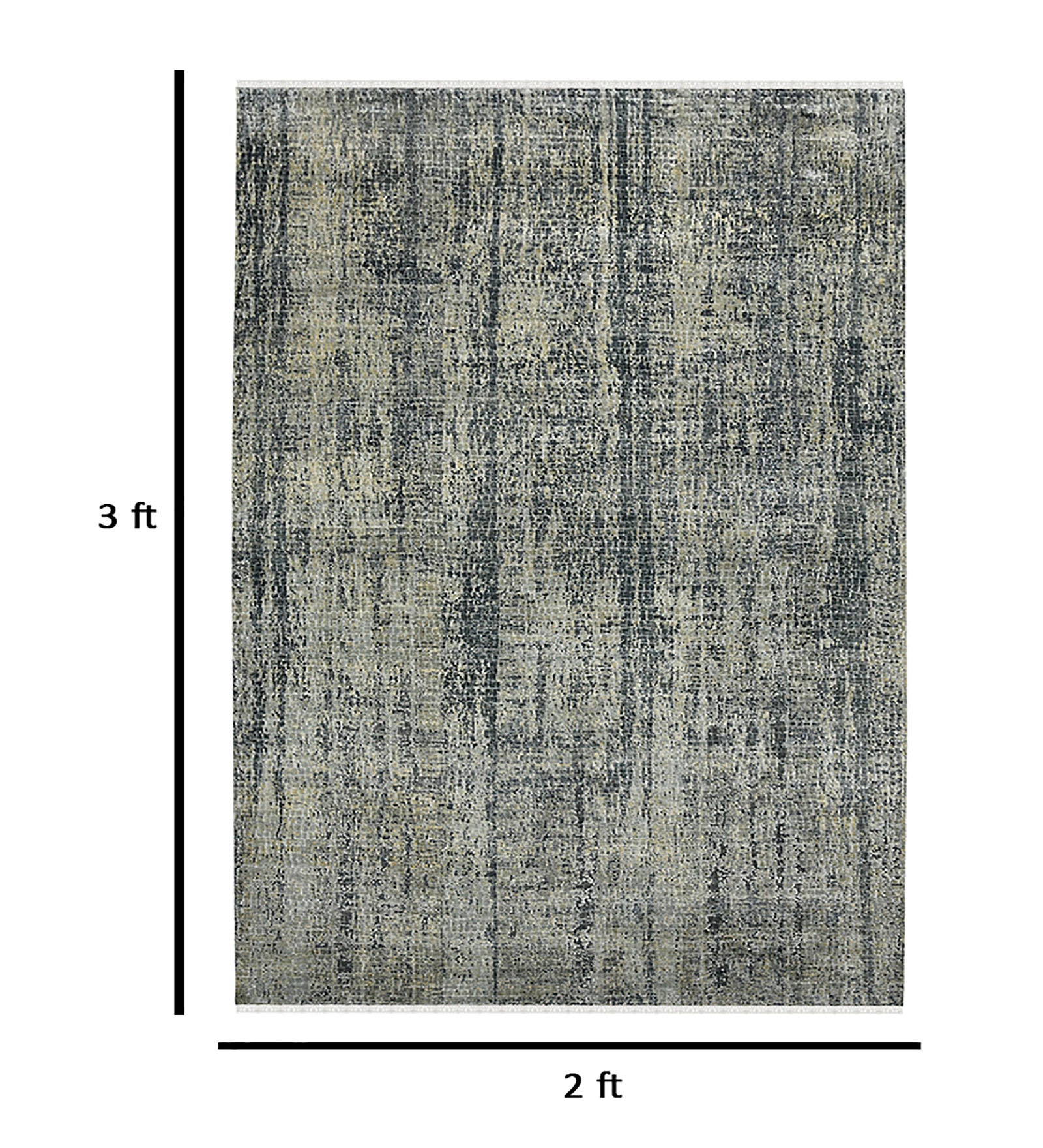 Emerald Modern Pattern Hand Knotted  Rectangle Anti-Skid Designer Carpet, Prayer Rug For Office Cabins, Small Living Spaces - 2'X3'