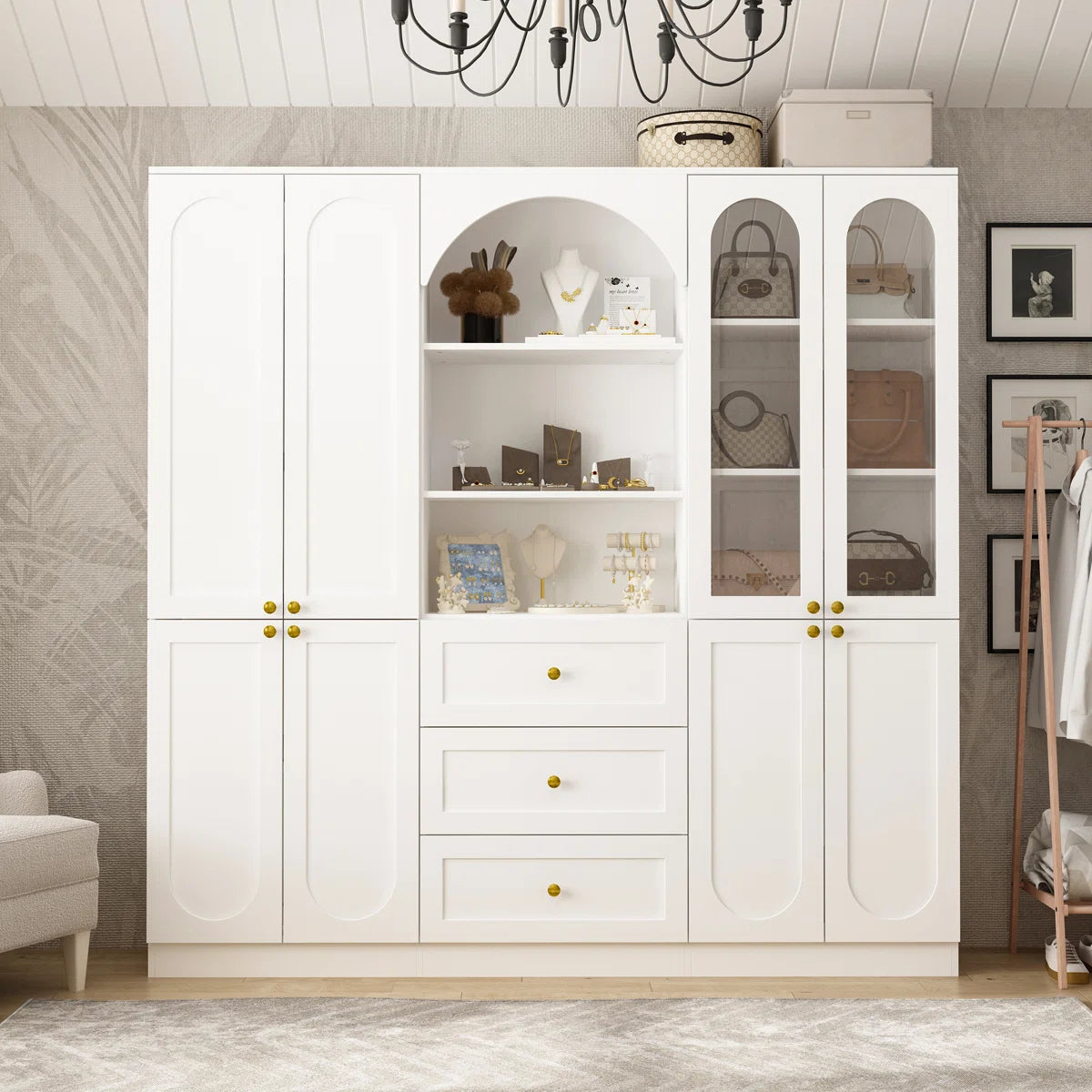 White Finish Wardrobe With Durable Storage And Elegant Design