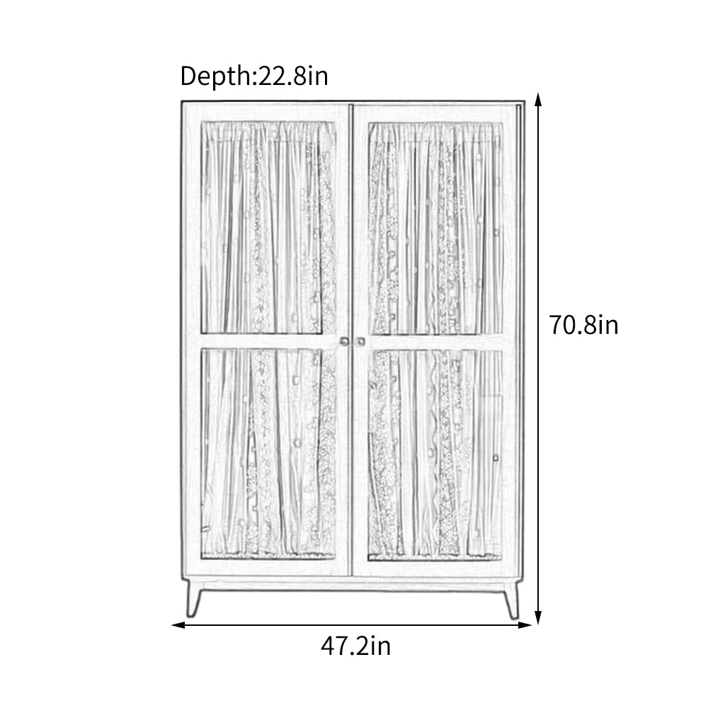 Retro French Style Wardrobe – Minimalist Elegant Bedroom Armoire OUCH CART