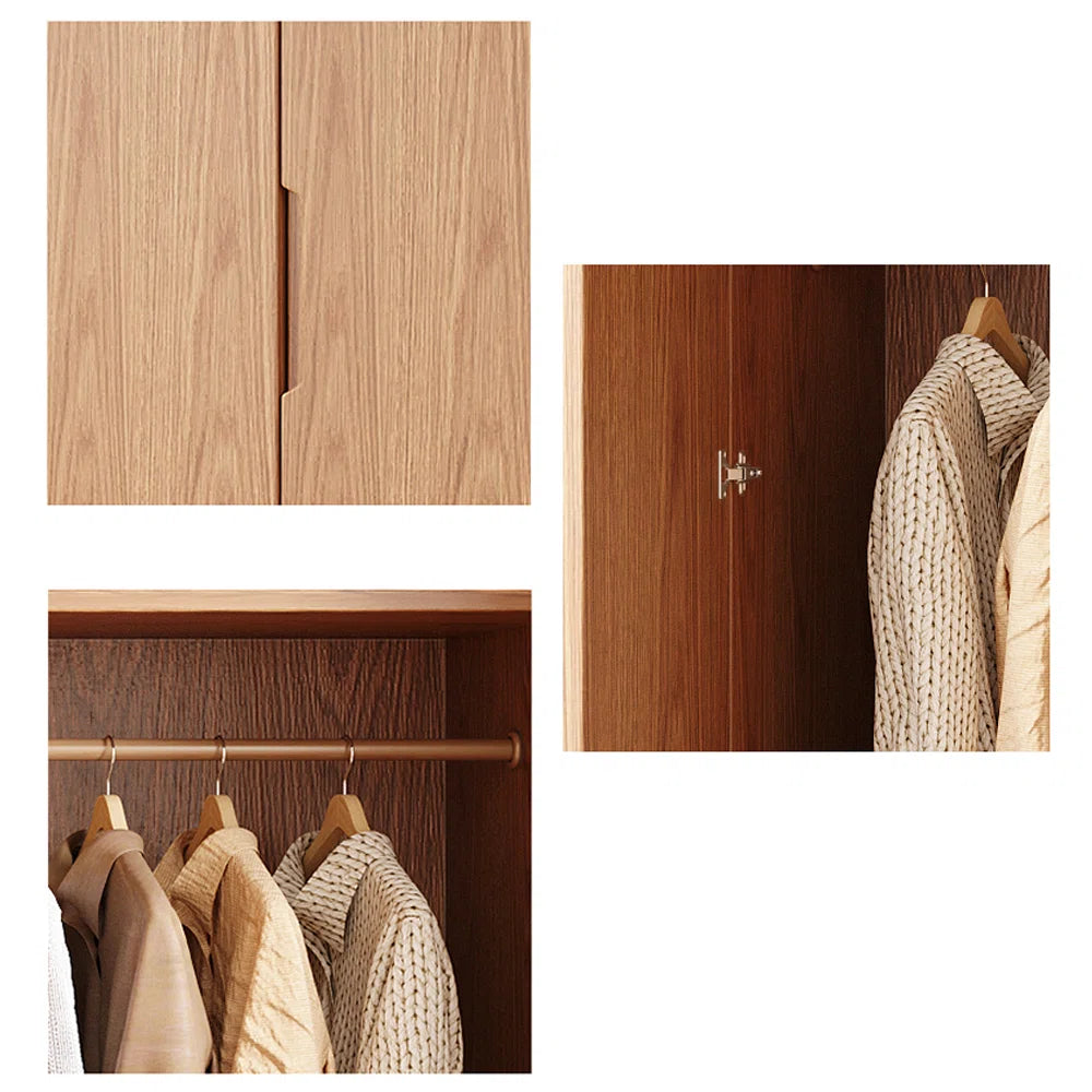 Set of 2 European Bedroom Wardrobes – Simple & Elegant Wooden Storage Cabinets-OUCH CART | Wardrobe
