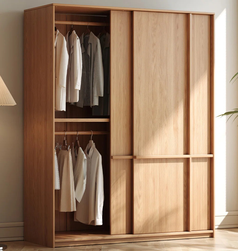 Innovative Oak Wardrobe – Elegant Solid Wood Bedroom Armoire-OUCH CART | Wardrobe