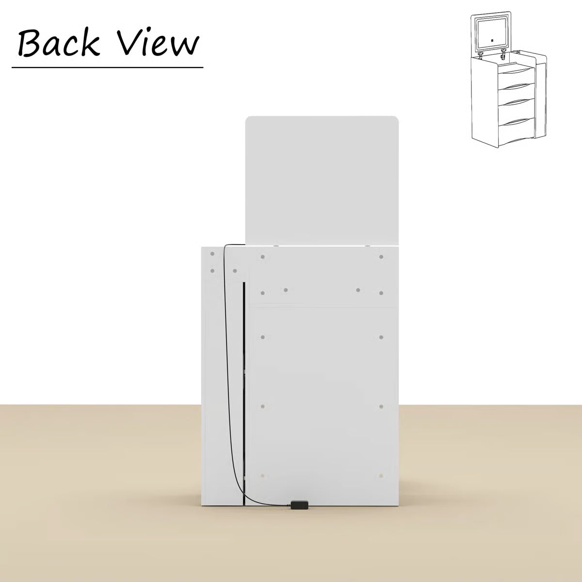 Space-Saving 3-in-1 Vanity Table – Flip Top Mirror and Side Cabinet Organizer-OUCH CART |Dressing table