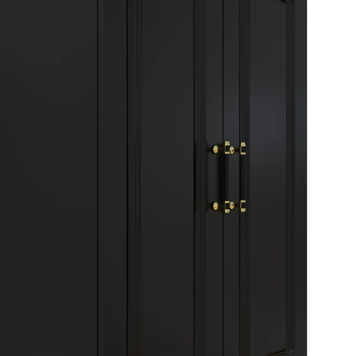 Modern 4-Door Bedroom Wardrobe Armoire With Storage Compartments
