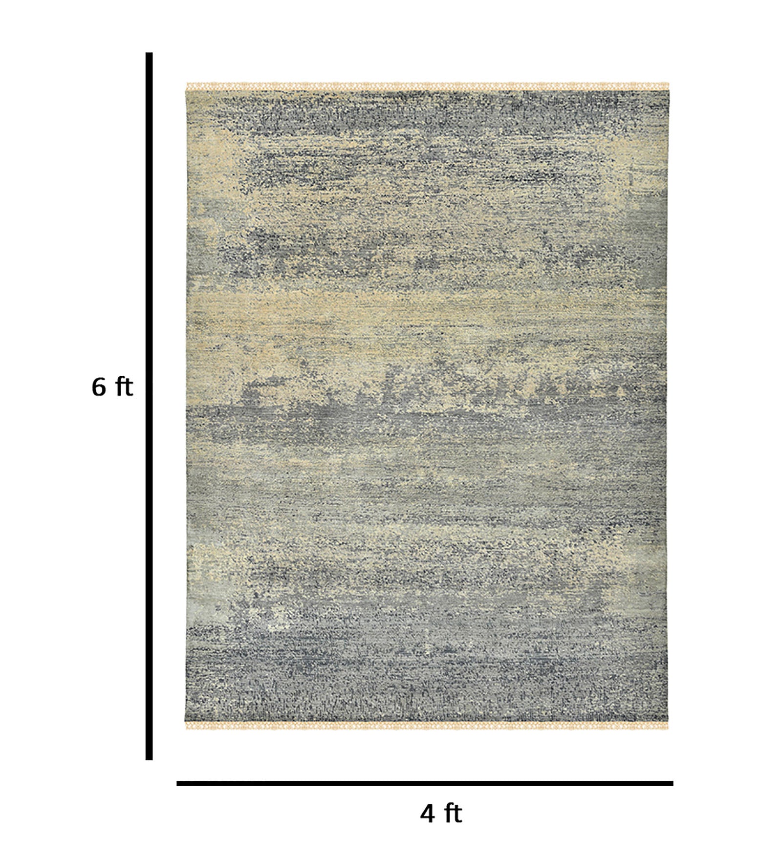 Dazzle Modern Pattern Hand Knotted  Rectangle Anti-Skid Designer Carpet, Prayer Rug For Office Cabins, Small Living Spaces - 4'x6'