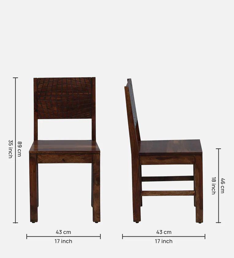 Sheesham Wood 6 Seater Dining Set in Scratch Resistant Provincial Teak Finish With Bench - Ouch Cart