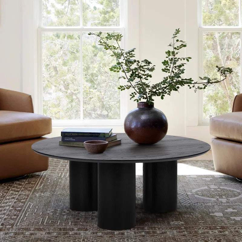 40" Drum With 3 Legs Pedestal Round Coffee Table OUCH CART