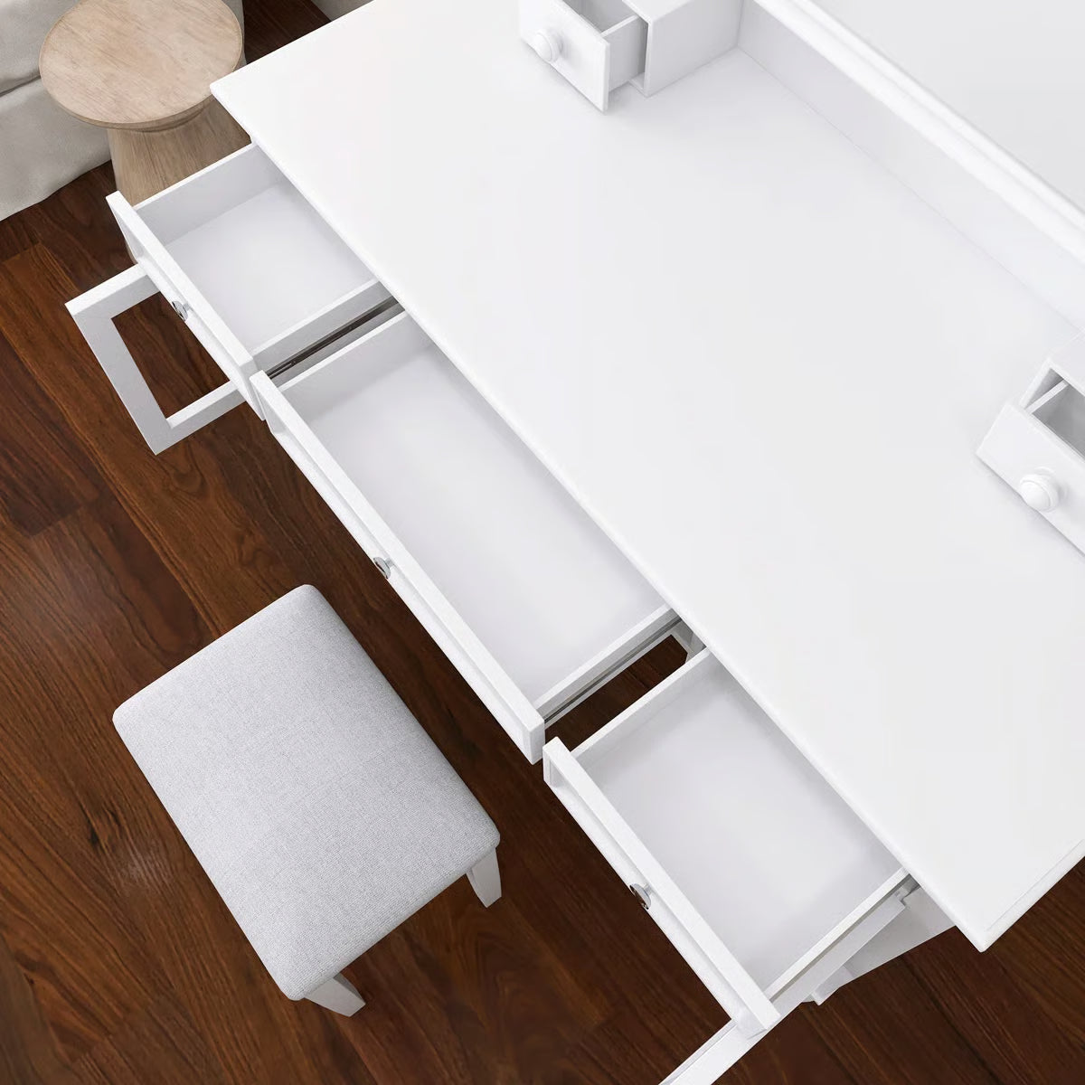 Elegant 44.4" Makeup Vanity Desk – Large Mirror & Convenient Drawer
