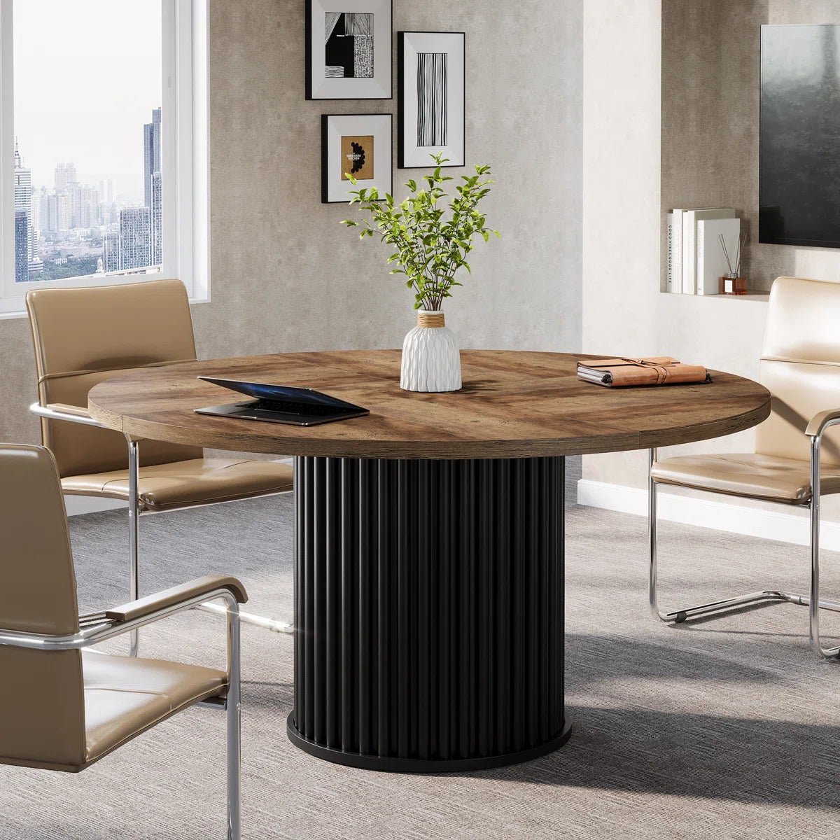 47-inch Round Conference Table For 4-OUCH CART