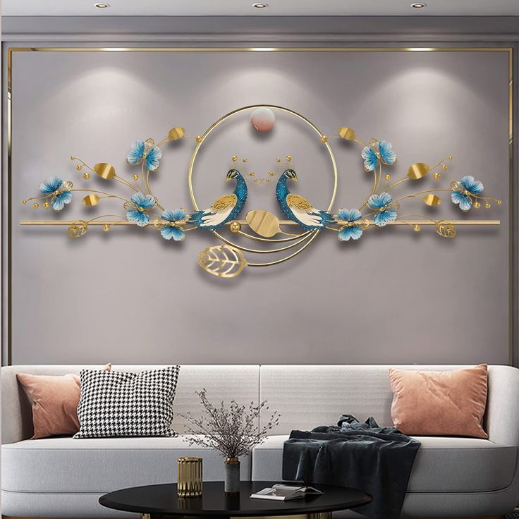DOUBLE PEACOCK WALL ART