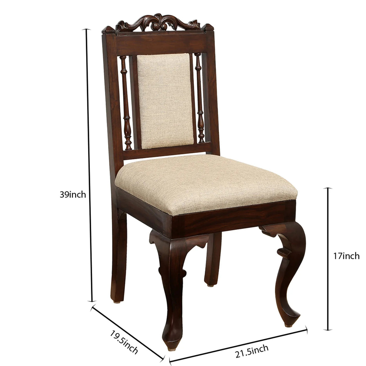 4 Seater Traditional Wooden Dining Table Set with Chairs | Glass Top Dining Table with Upholstered Seats OUCH CART