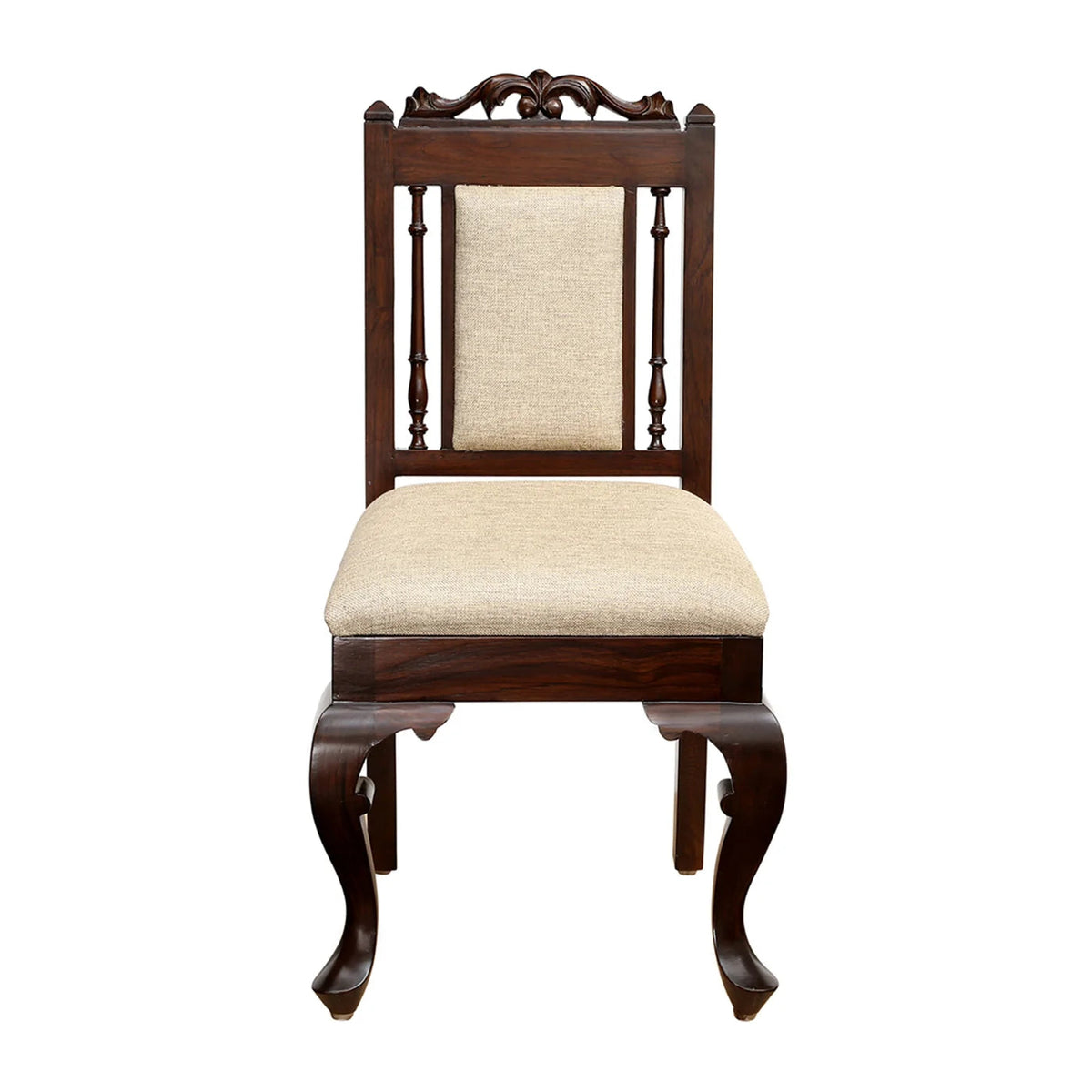 4 Seater Traditional Wooden Dining Table Set with Chairs | Glass Top Dining Table with Upholstered Seats OUCH CART