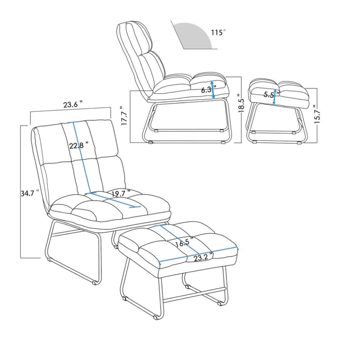 hiltonia chair with ottoman - Ouch Cart