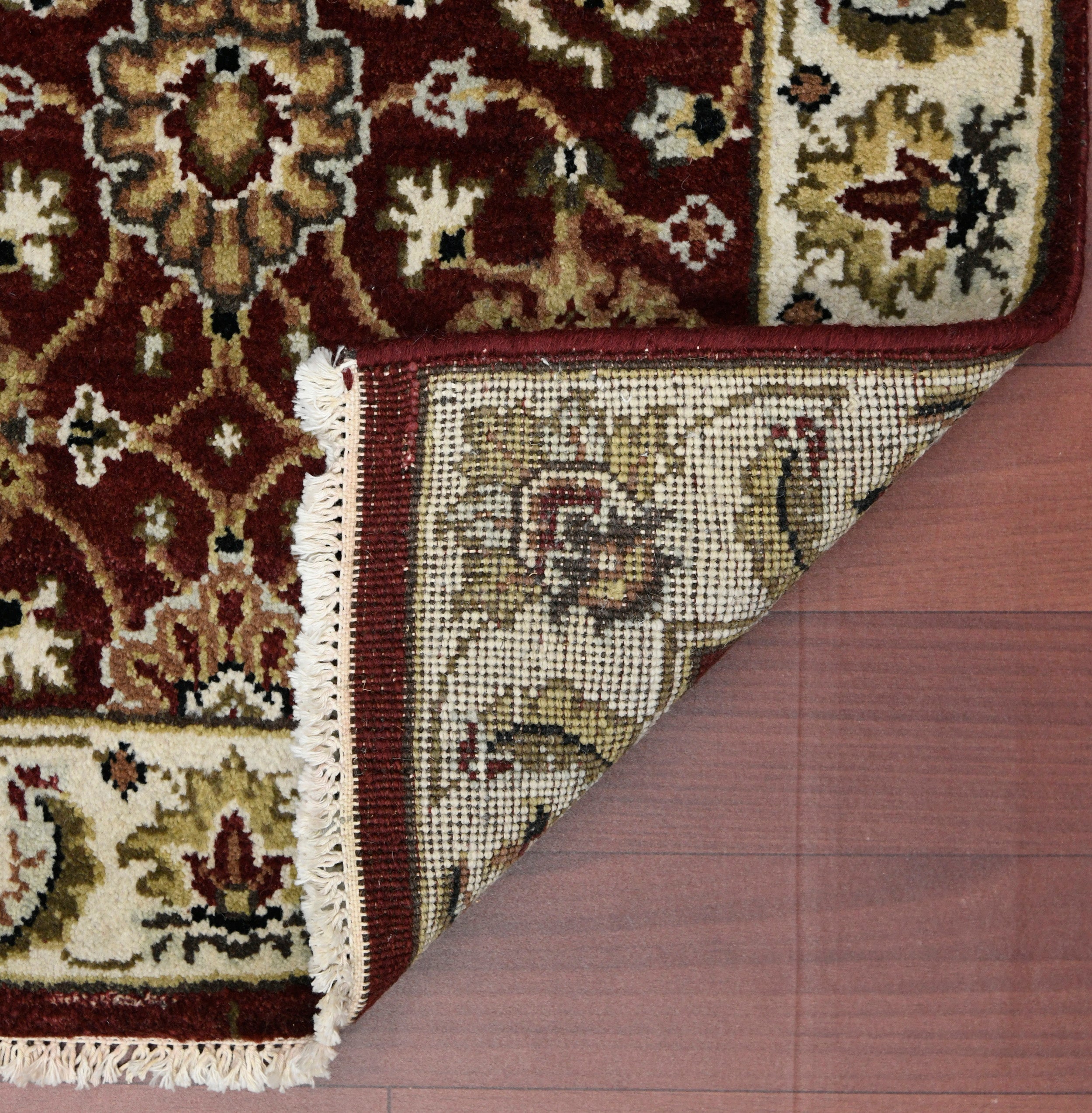 Luxor Classic Pattern Hand Knotted  Rectangle Anti-Skid Designer Carpet, Prayer Rug For Office Cabins, Small Living Spaces - 2'X3'