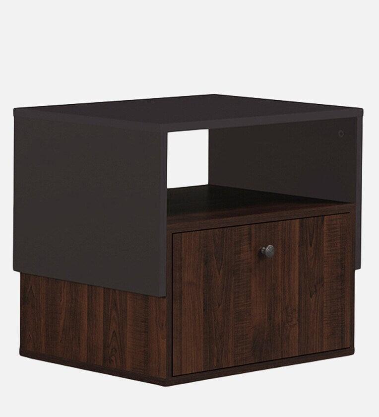 Bedside Table in Dark Walnut Finish with Drawer - Ouch Cart