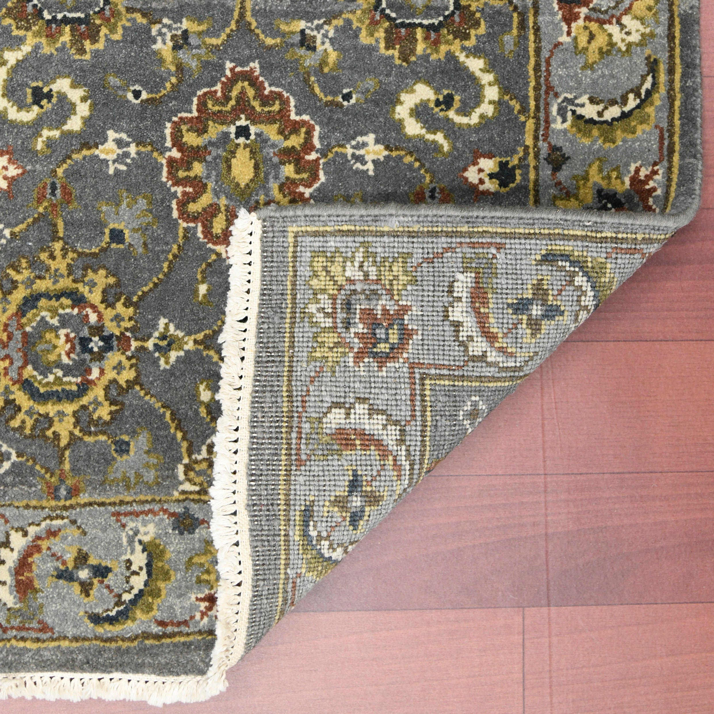 Luxor Classic Pattern Hand Knotted  Rectangle Anti-Skid Designer Carpet, Prayer Rug For Office Cabins, Small Living Spaces - 2'X3'