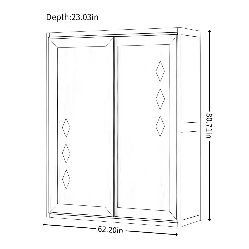 Burlywood Wooden Wardrobe – Simple and Classic Bedroom Storage Cabinet
