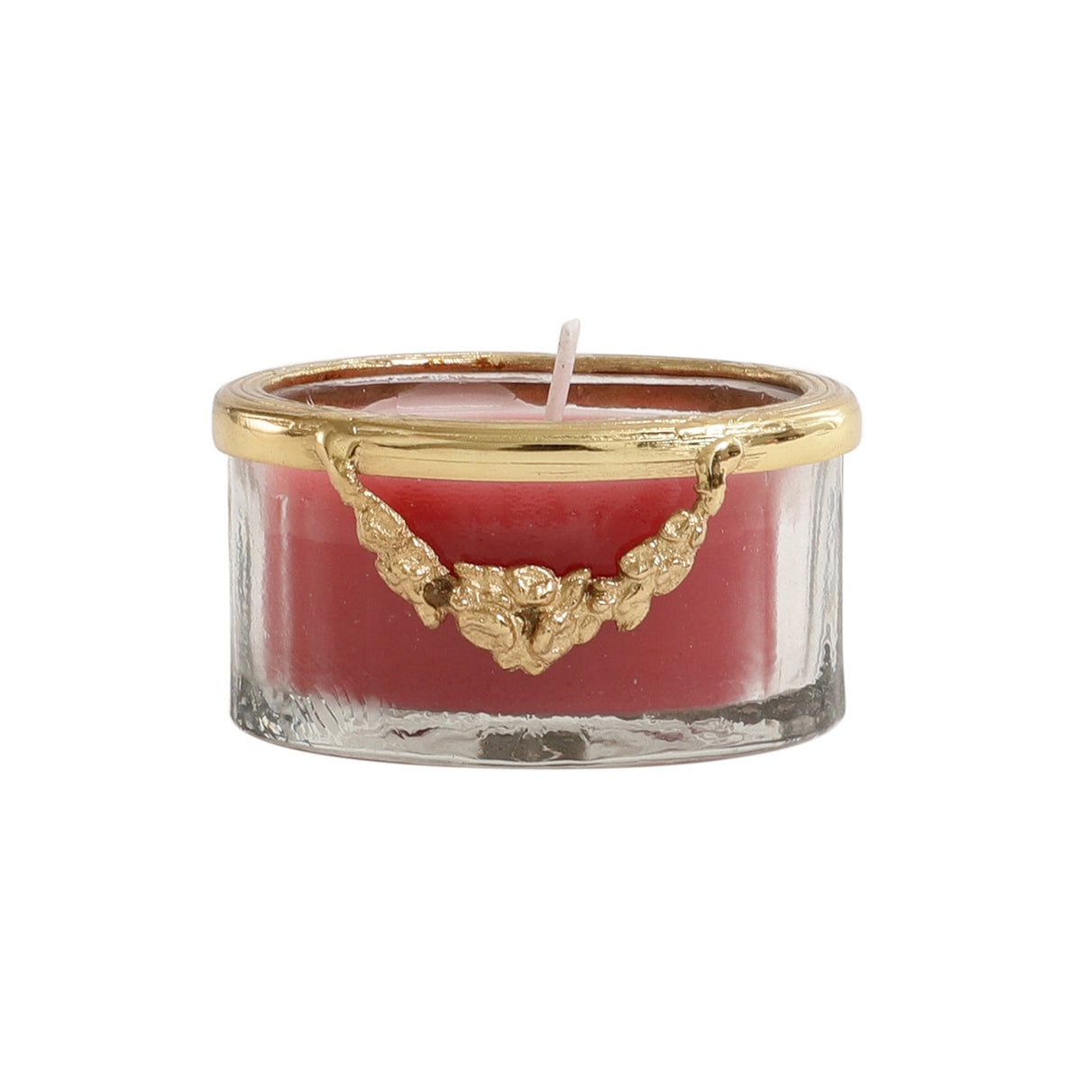 cherry blossom red scented candle jar with Golden ring M.M.I. OVERSEAS
