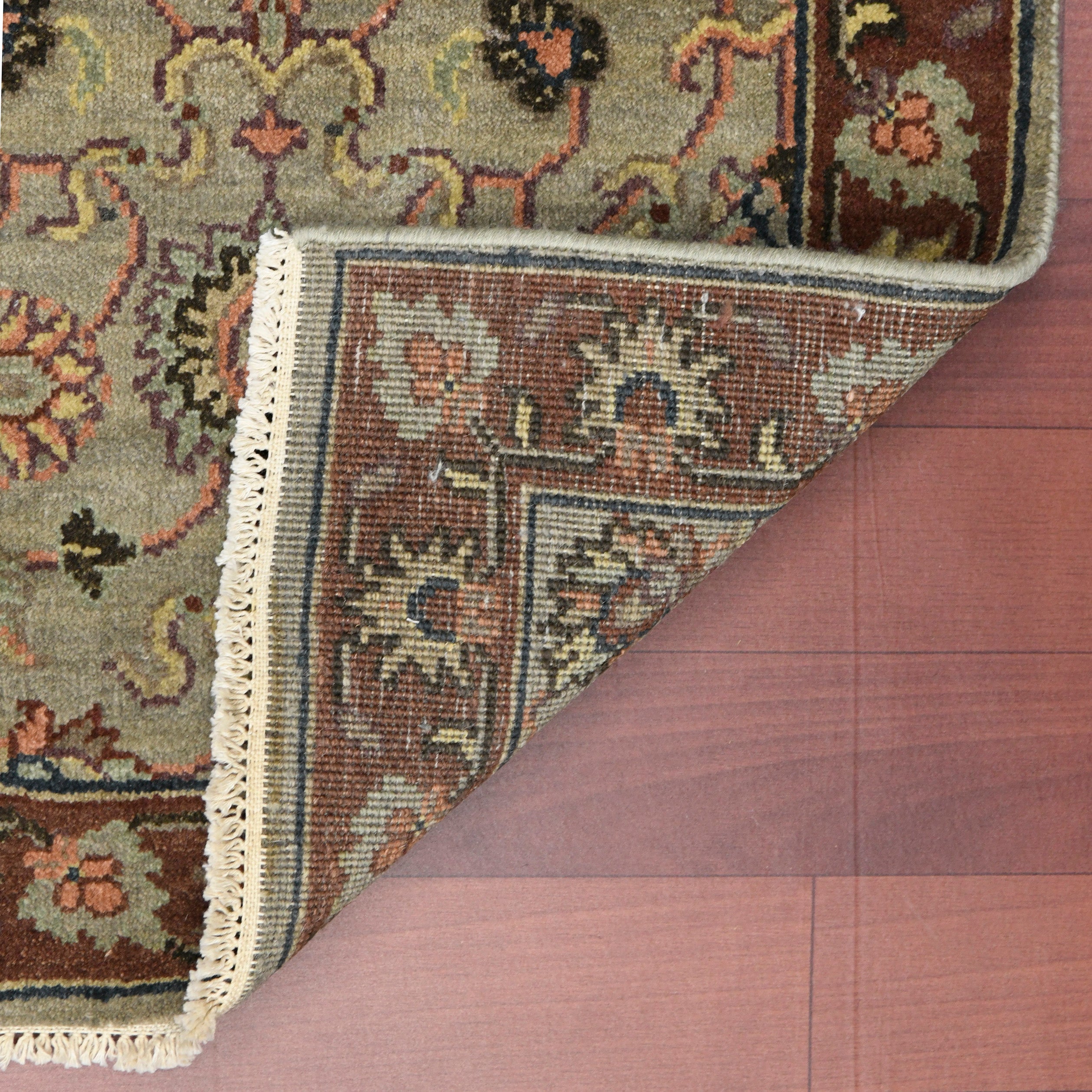 Luxor Classic Pattern Hand Knotted  Rectangle Anti-Skid Designer Carpet, Prayer Rug For Office Cabins, Small Living Spaces - 2'X3'
