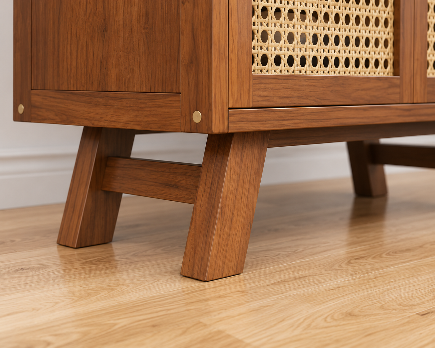 Modern Solid Wood Shoe Cabinet with Angled Legs | Mid-Century Wooden Shoe Storage Organizer | Scandinavian Entryway Shoe Rack