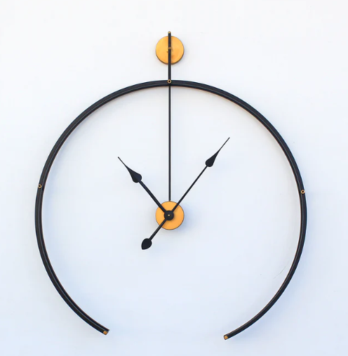 Double Halfring black and gold wallclock