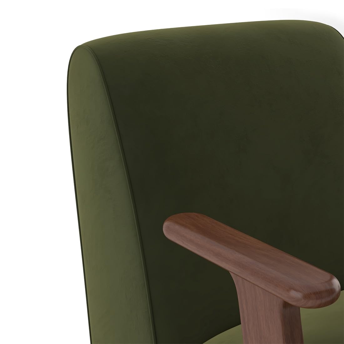 Deep Olive Velvet Lounge Chair | Modern Upholstered Accent Chair for Living Room OUCH CART