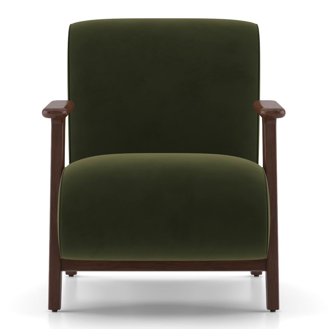 Deep Olive Velvet Lounge Chair | Modern Upholstered Accent Chair for Living Room OUCH CART