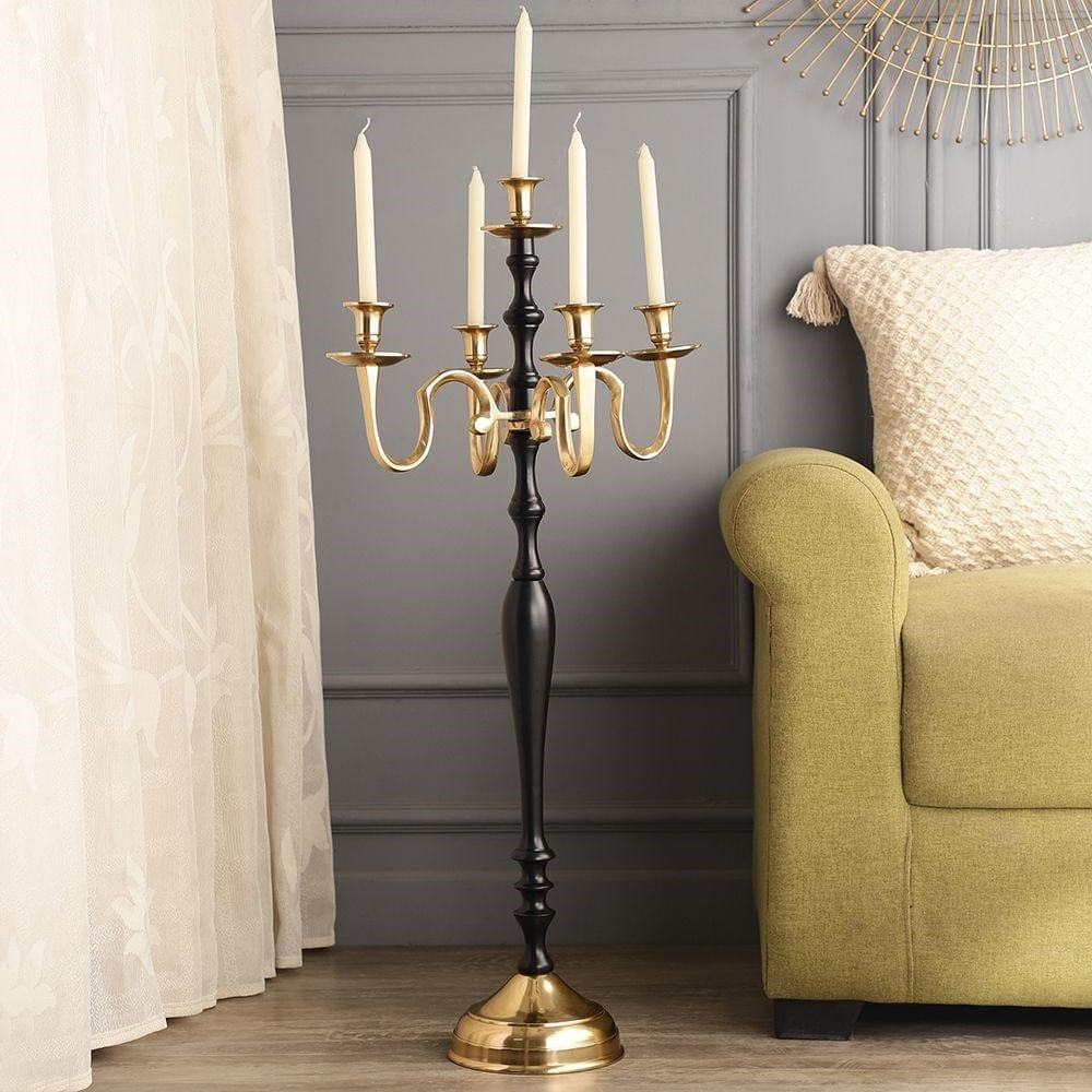 Tree of Life Candle Holder Black & Gold - Ouch Cart