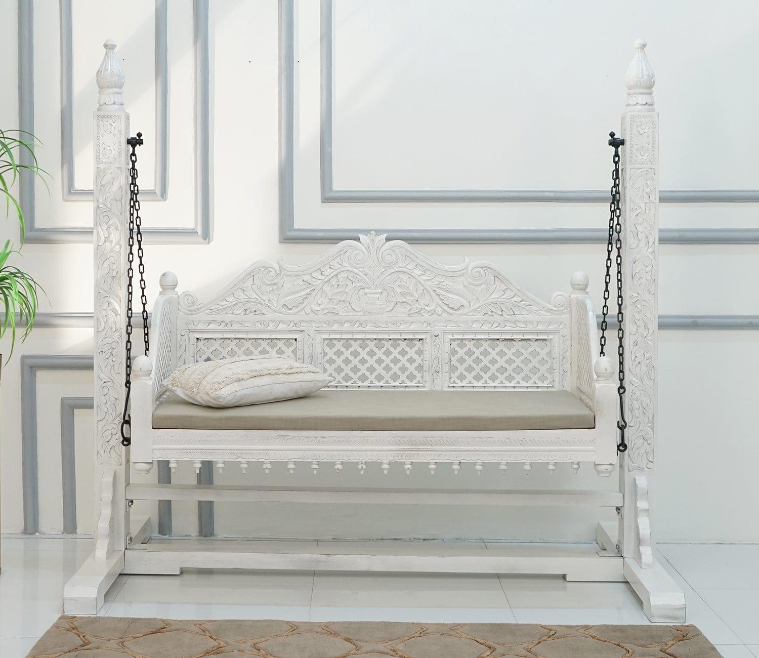 Crate Wooden Swing Chair (White Finish) - Ouch Cart