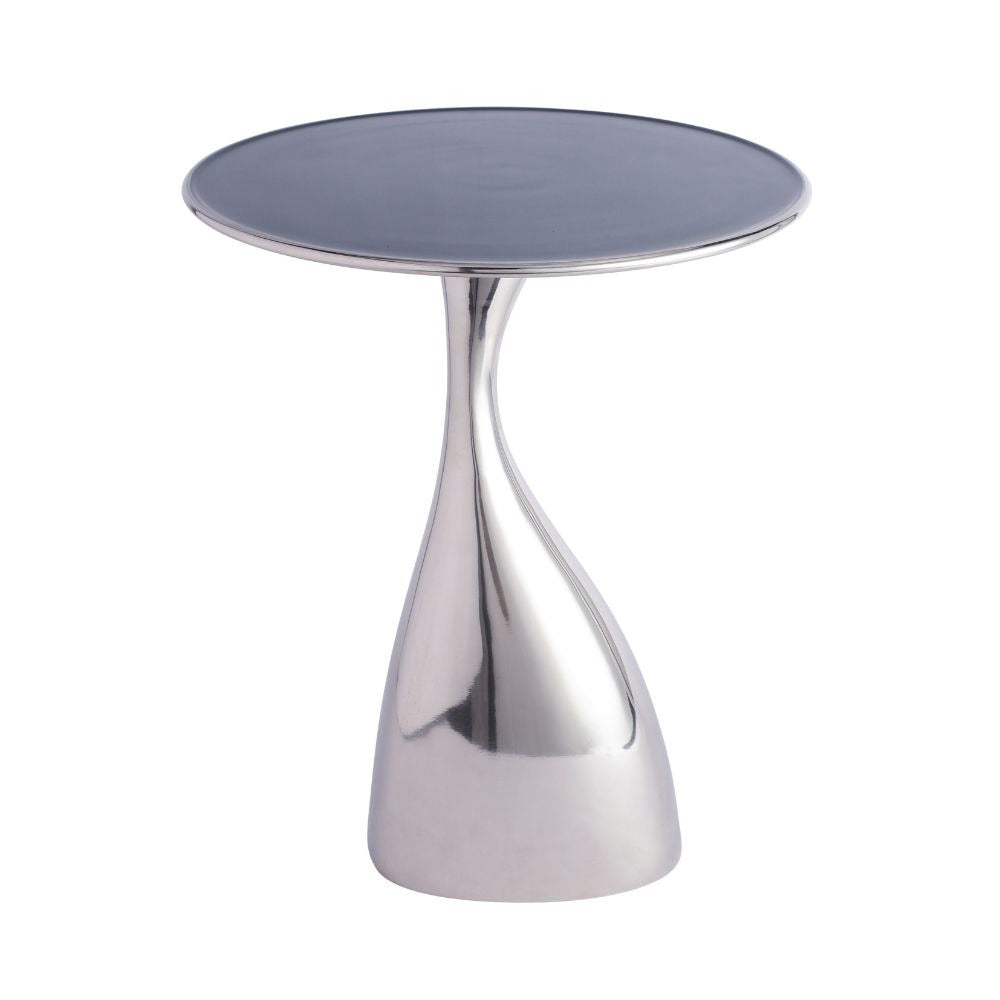 De Maison Decor Ernest Table In Blue Enamel Silver Finish