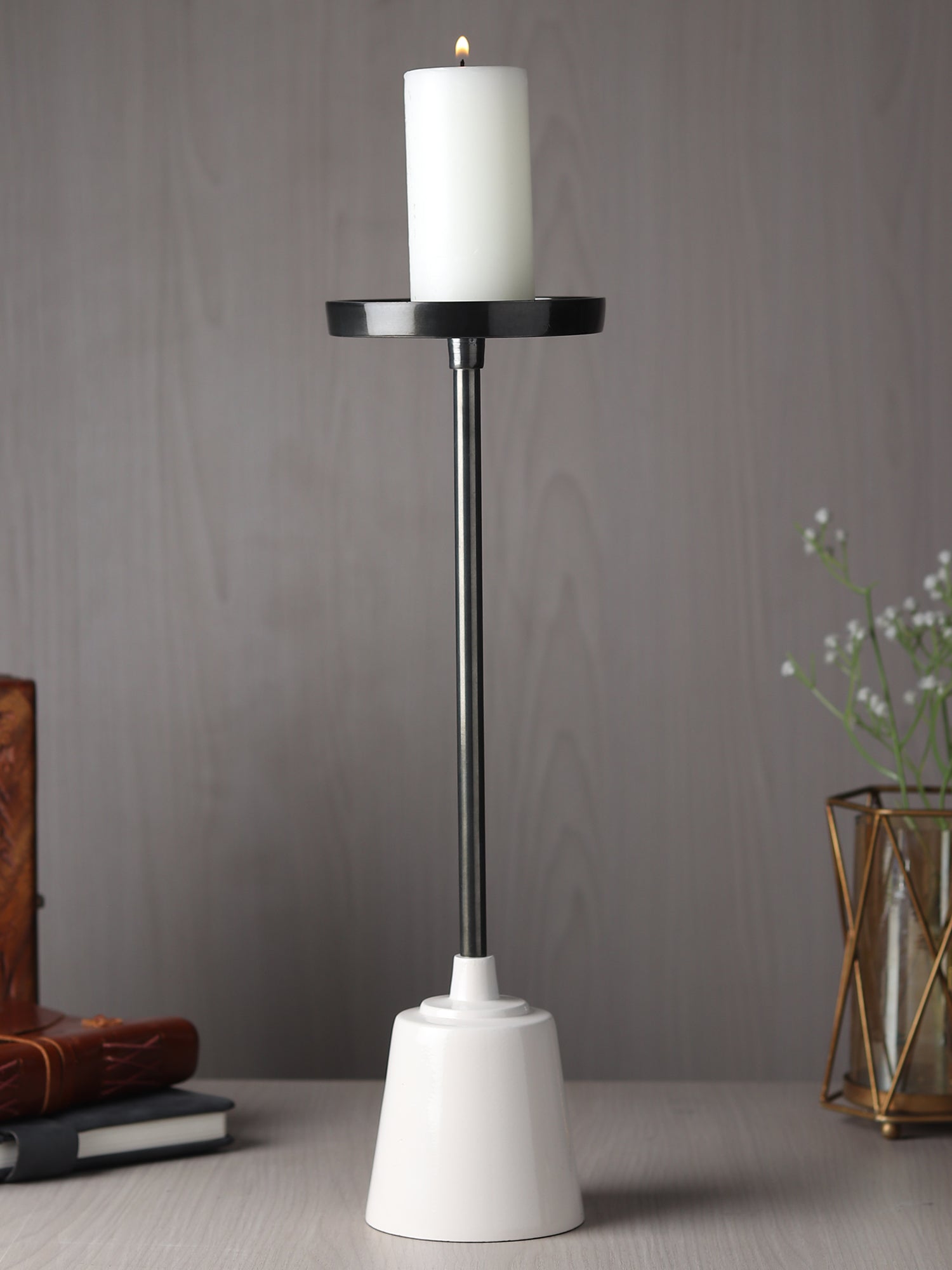 Altura Grande Black Nickel Candle holder Tall - OUCH CART
