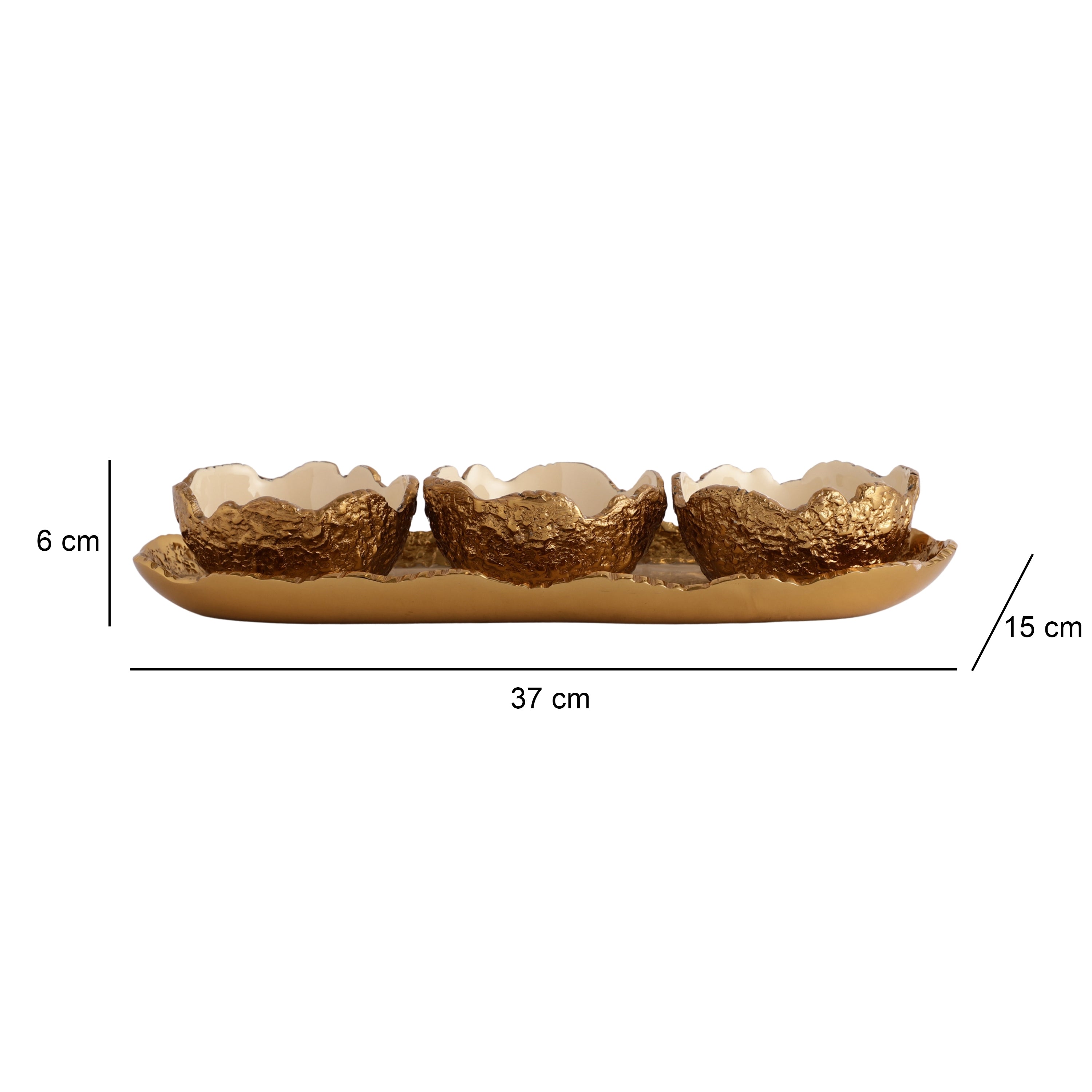 Elaris Tray & Bowl set in Gold - OUCHCART | Tray