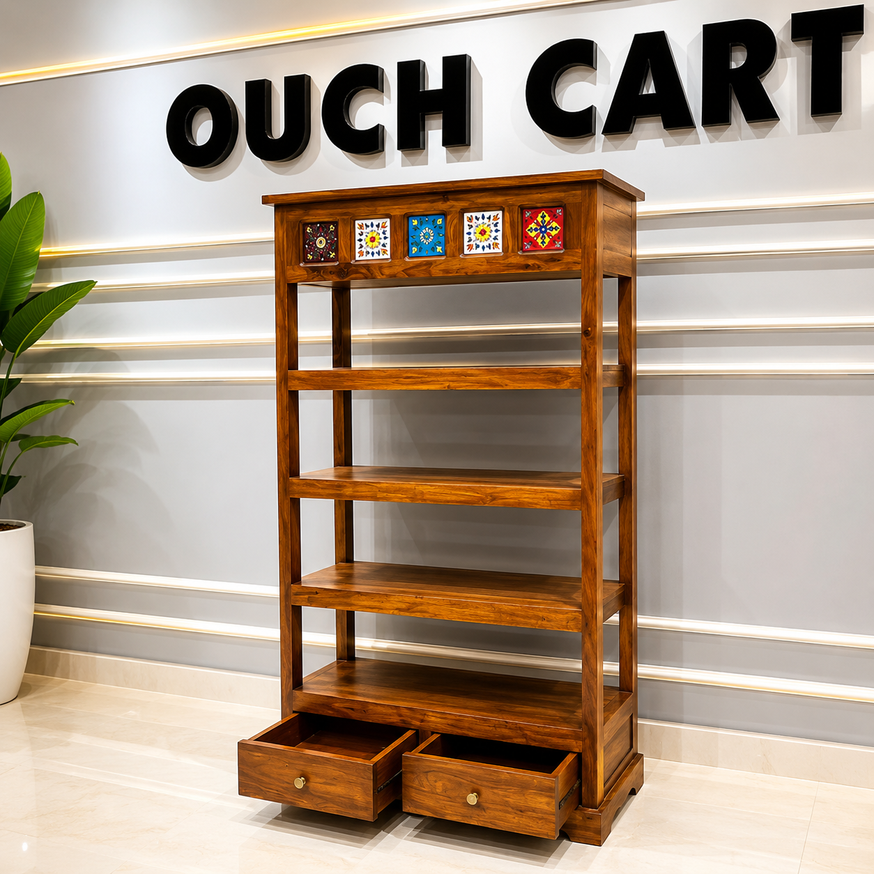 Ouch Cart Wooden Storage Rack with Drawers