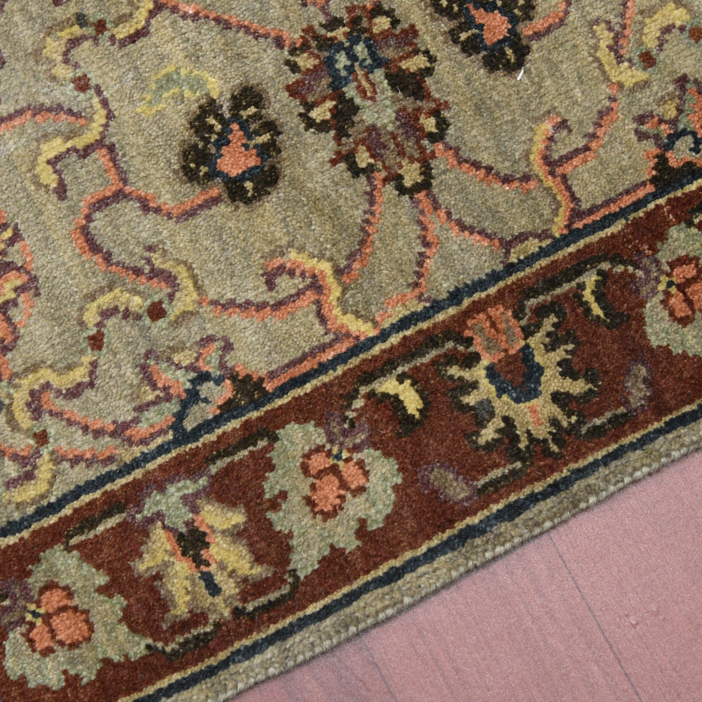Luxor Classic Pattern Hand Knotted  Rectangle Anti-Skid Designer Carpet, Prayer Rug For Office Cabins, Small Living Spaces - 2'X3'