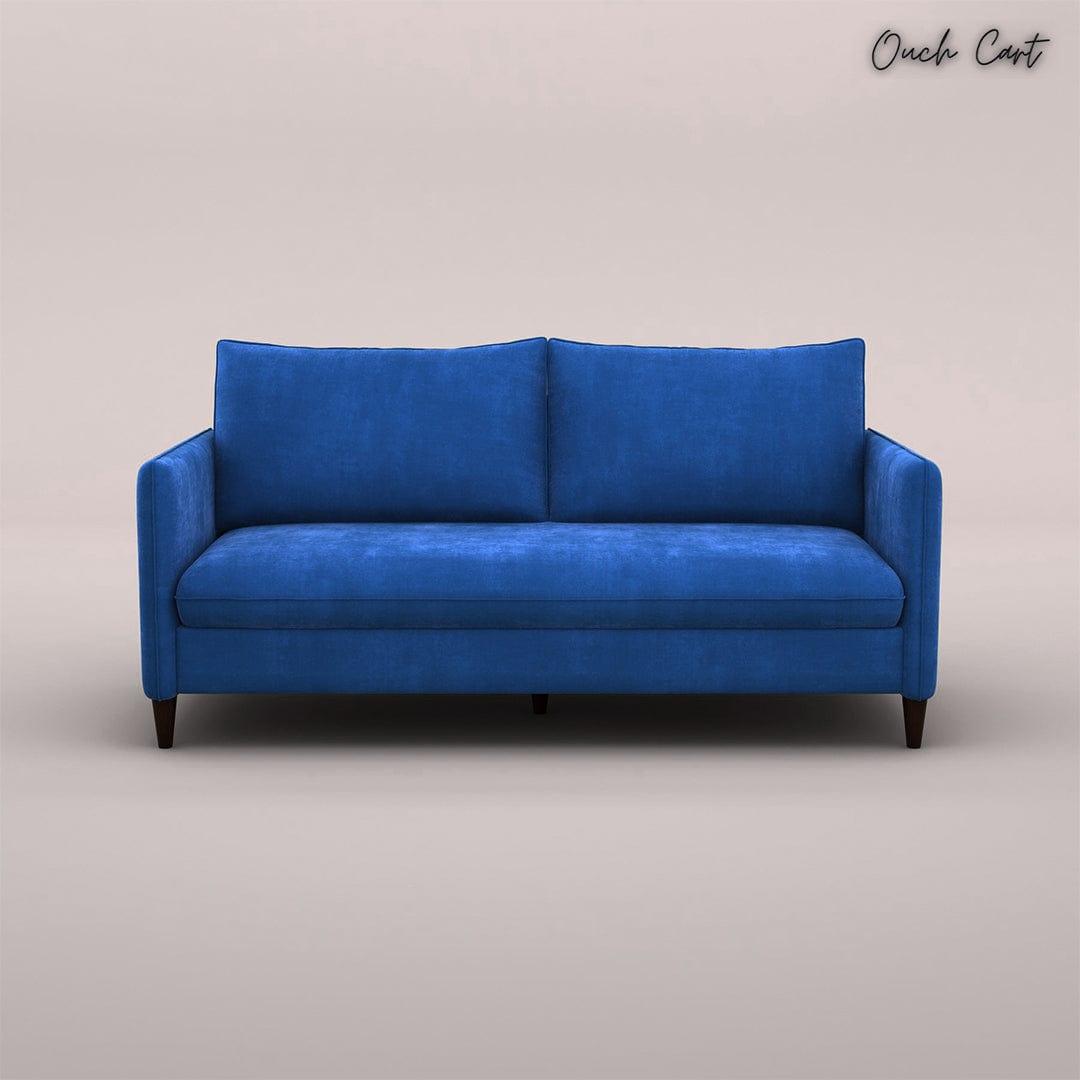 CITRON 3 SEATER FABRIC SOFA (VELVET, ROYAL BLUE) - Ouch Cart