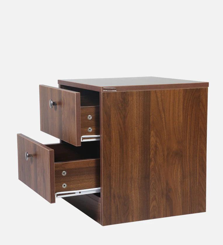 Bedside Table In Columbian Walnut Finish With Drawer - Ouch Cart