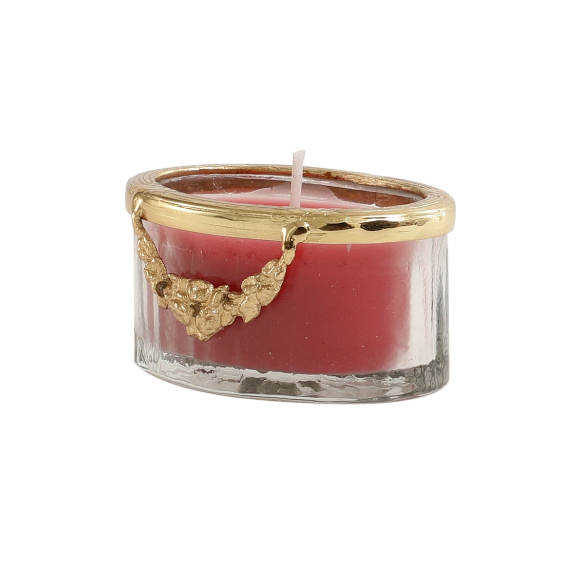 cherry blossom red scented candle jar with Golden ring M.M.I. OVERSEAS
