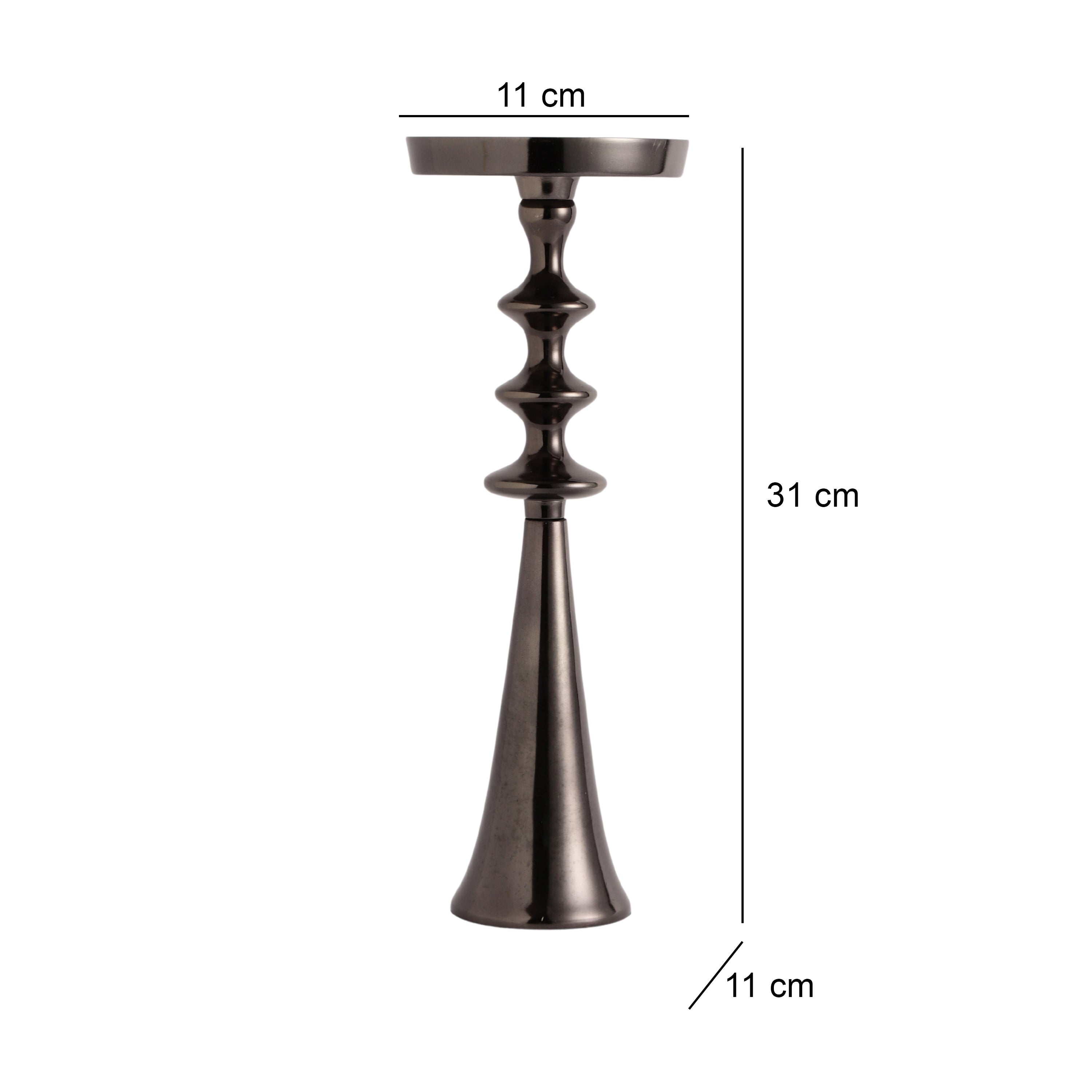 Altar Flame Black Silver Candle holder