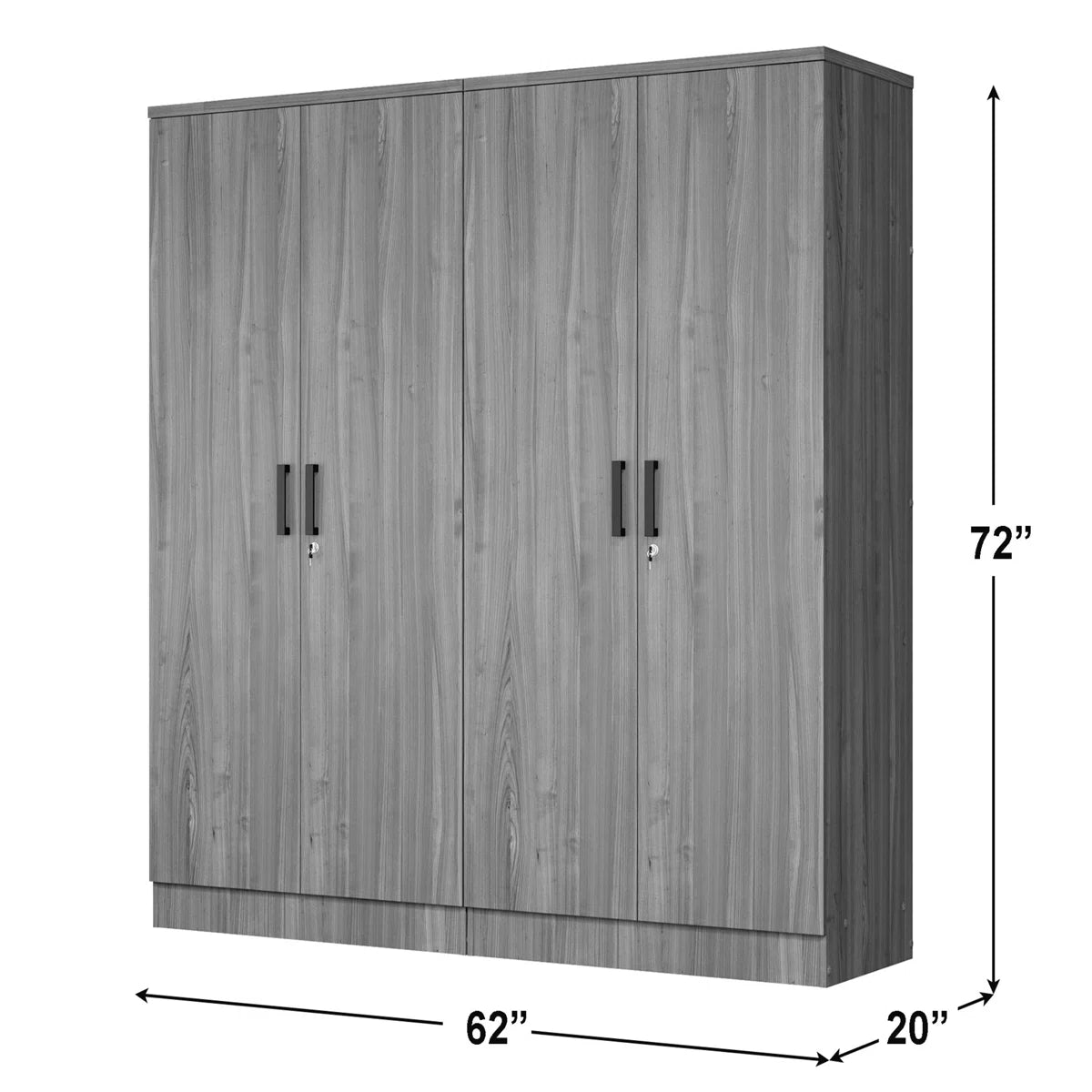 4-Slim Door Bedroom Wardrobe Double Design Modern Storage Solution