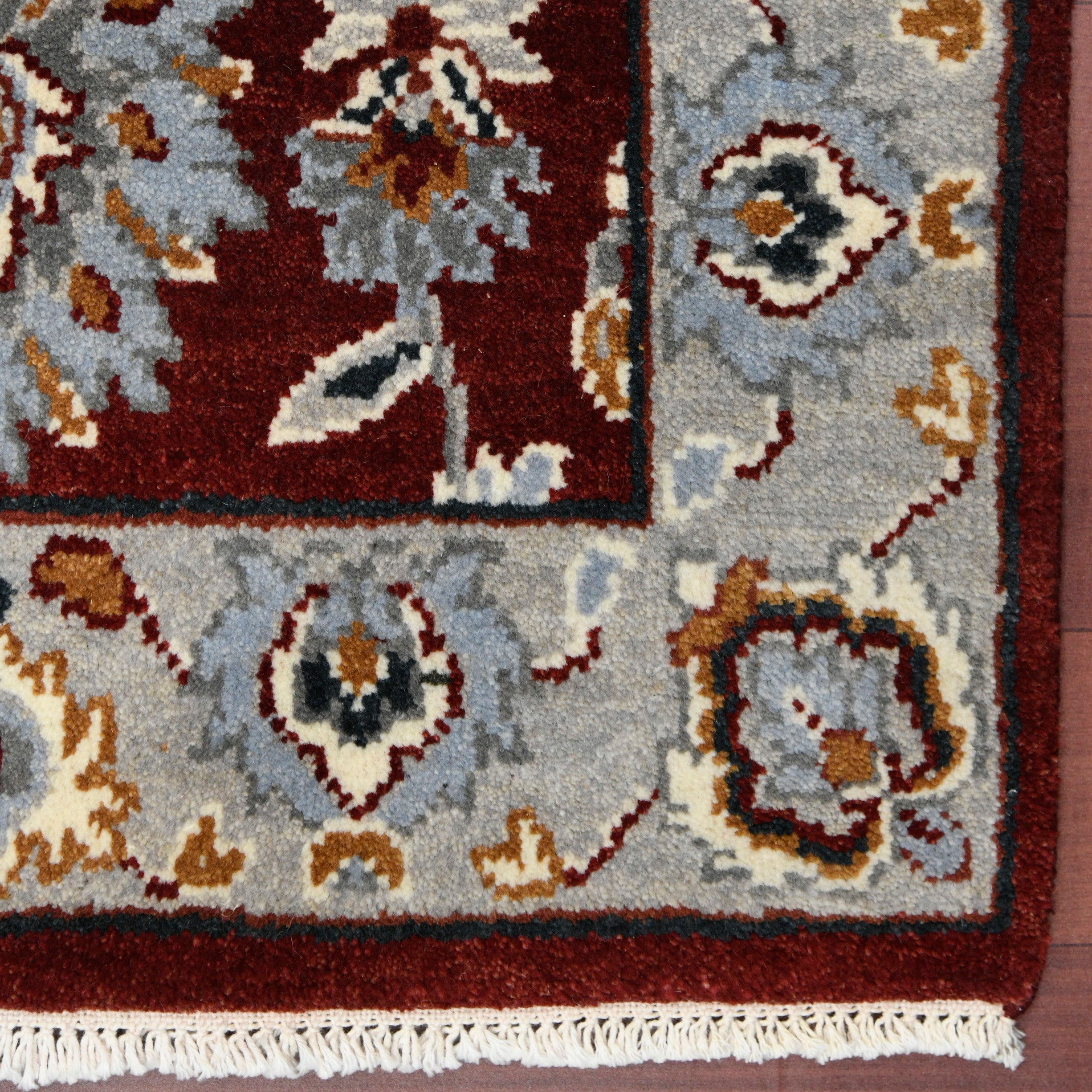 Luxor Classic Pattern Hand Knotted  Rectangle Anti-Skid Designer Carpet, Prayer Rug For Office Cabins, Small Living Spaces - 2'X3'