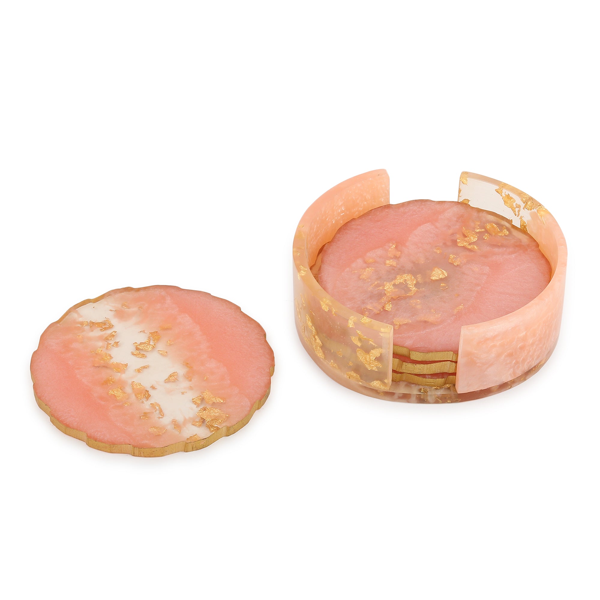 Pink Petal Coaster Set