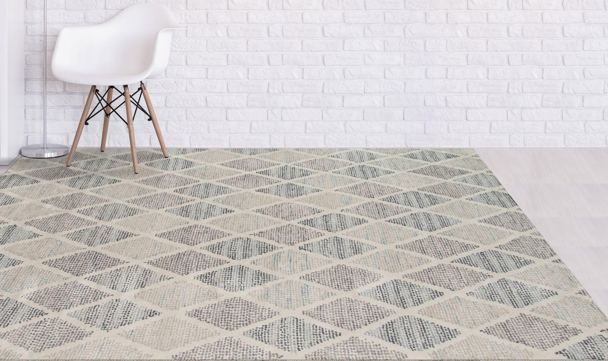 Gray Wool Vector 5x8 Feet Hand-Tufted Carpet - Rug - Ouch Cart